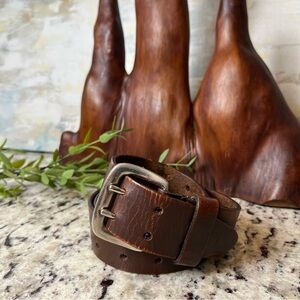 Vintage Leather Double Prong Belt